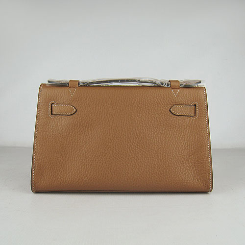 AAA Hermes Kelly 22 CM France Leather Handbag Light Coffee H008 On Sale - Click Image to Close
